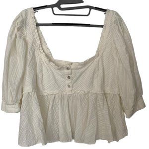 Free People puffy sleeves cropped top size Large